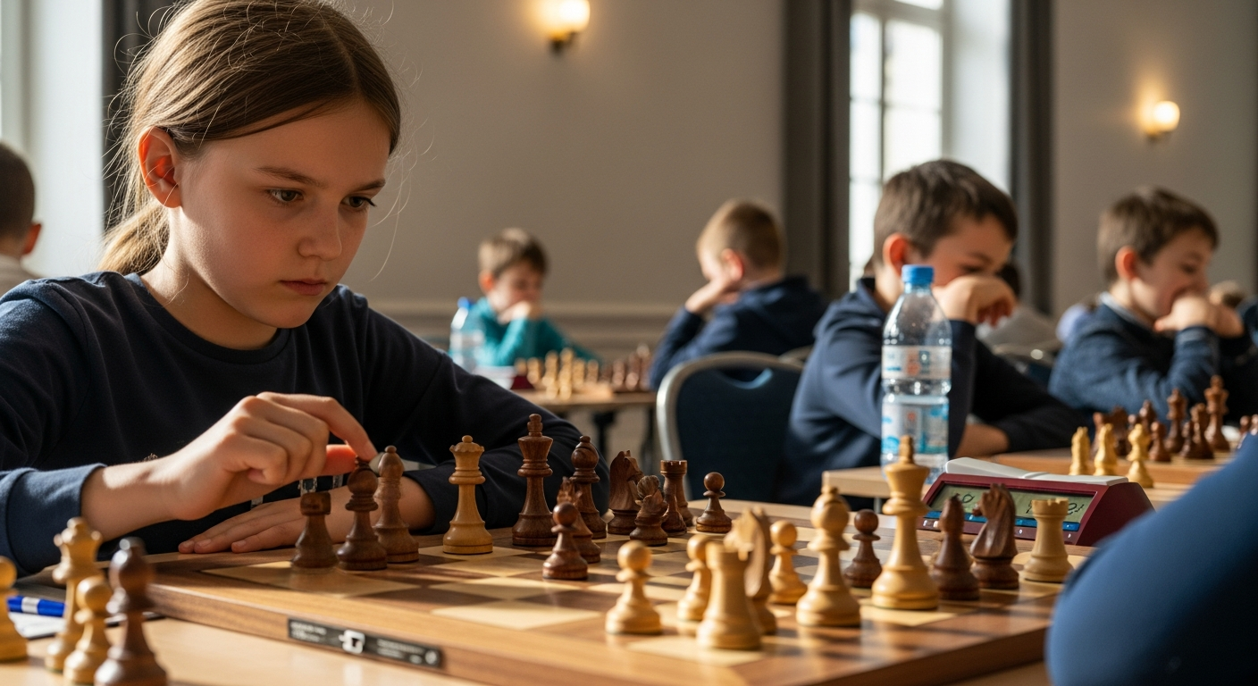 Women and girls playing chess 3